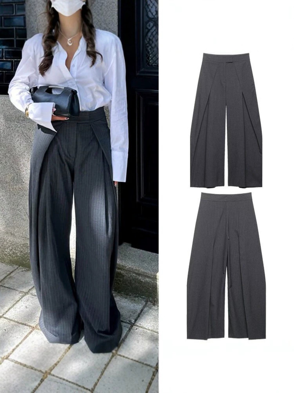 Plus Size Spring Chic Tulle Puff Sleeve Wide Leg Jumpsuit